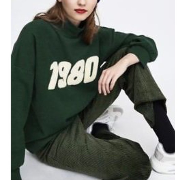 Zara Trafaluc Retro 1980 High Neck Sweatshirt - Picture 2 of 5